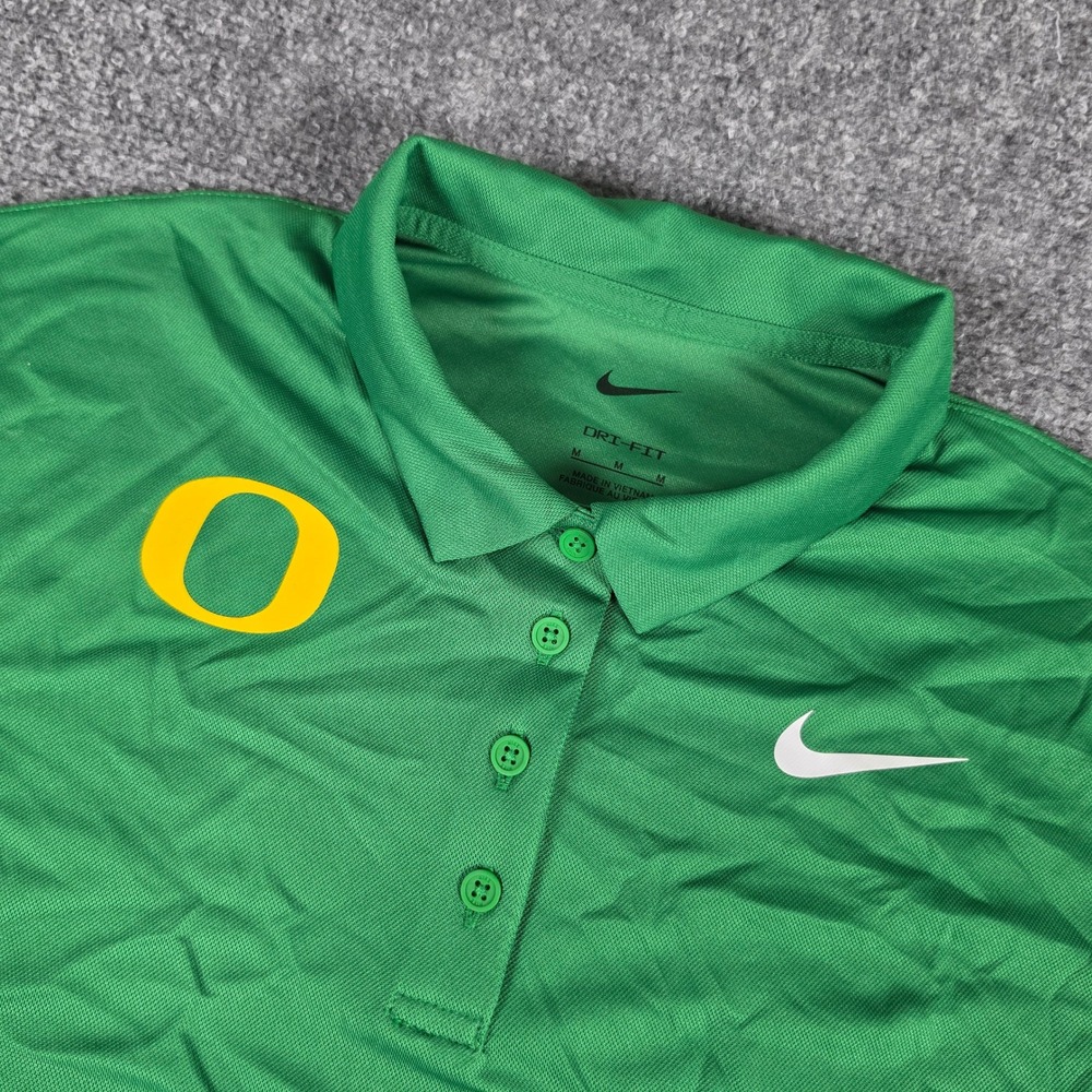 Nike Oregon Ducks Polo Shirt Womens M Green Dri-FIT DJ8522-315 NWT